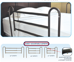 Tool Free Adjustable Length Home Style Bed Rail